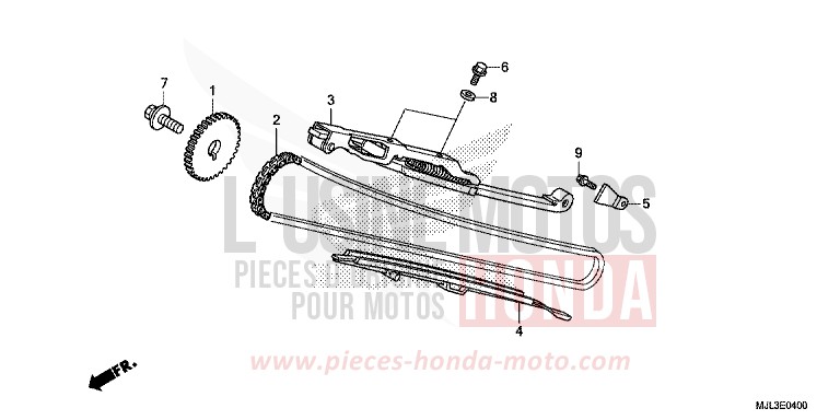 CHAINE A CAMES/TENDEUR de NC750X "Méca" SWORD SILVER METALLIC (NHA95) de 2014